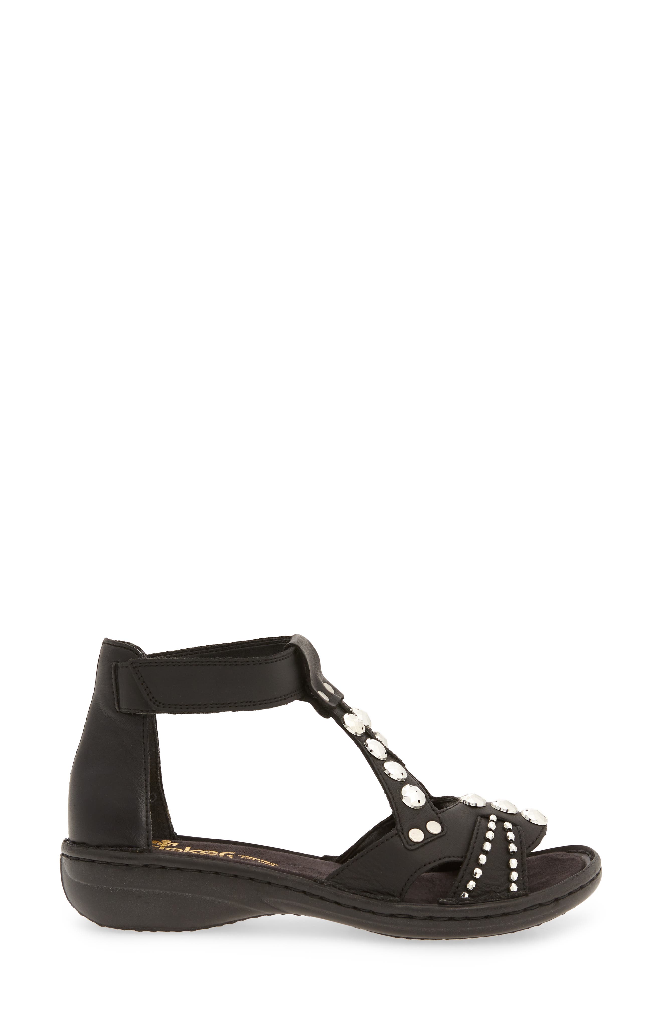 Regina 16 Sandal, Alternate, color, BLACK LEATHER