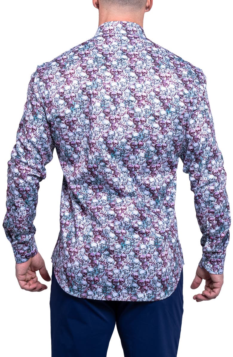 Maceoo Fibonacci Resistance Contemporary Fit Button-Up Shirt, Alternate, color, Purple