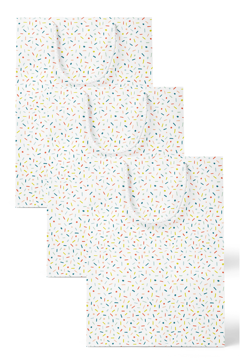 Confetti Celebration Gift Bag Set of 3, Main, color, White / Multicolor