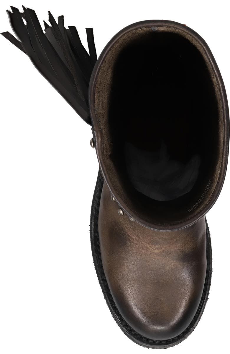 Frye Viv Fringe Trim Boot, Alternate, color, Black