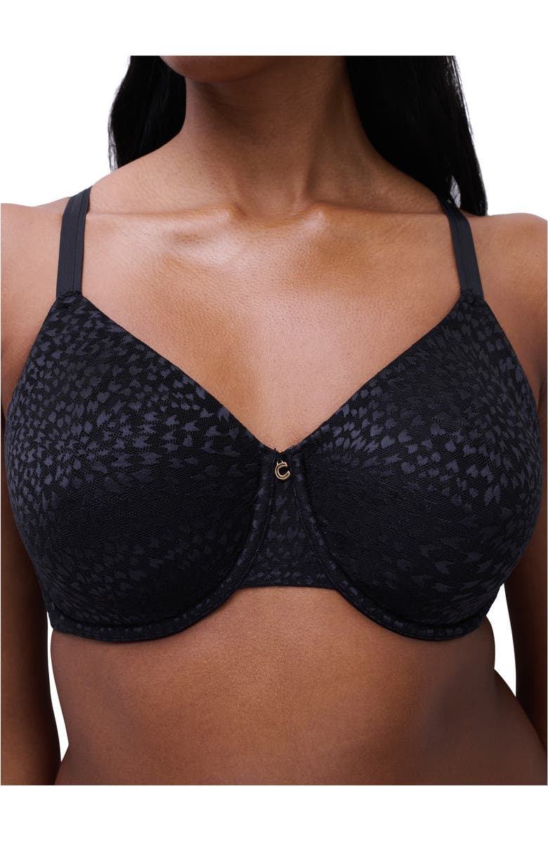 Chantelle Lingerie Magique Underwire Back Smoothing Minimizer Bra, Alternate, color, Black