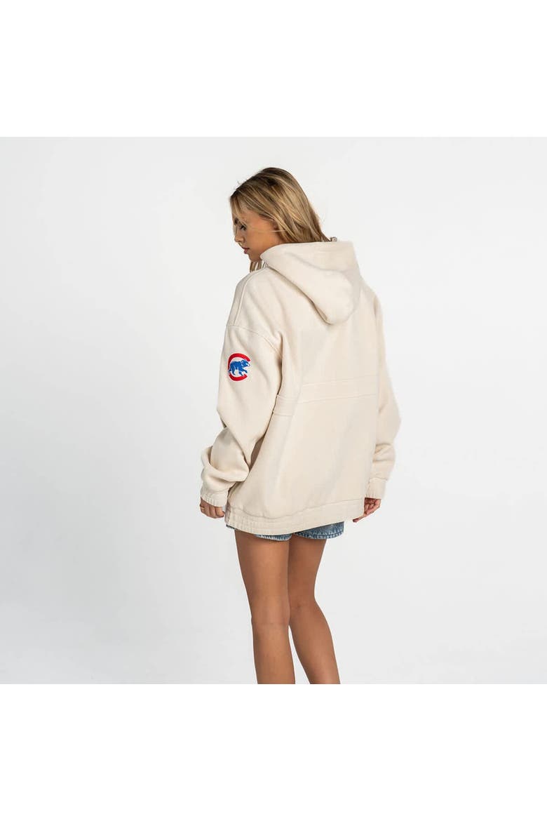 Women's The Wild Collective  Cream Chicago Cubs Oversized Cord Tri-Blend Hoodie, Alternate, color, Cream