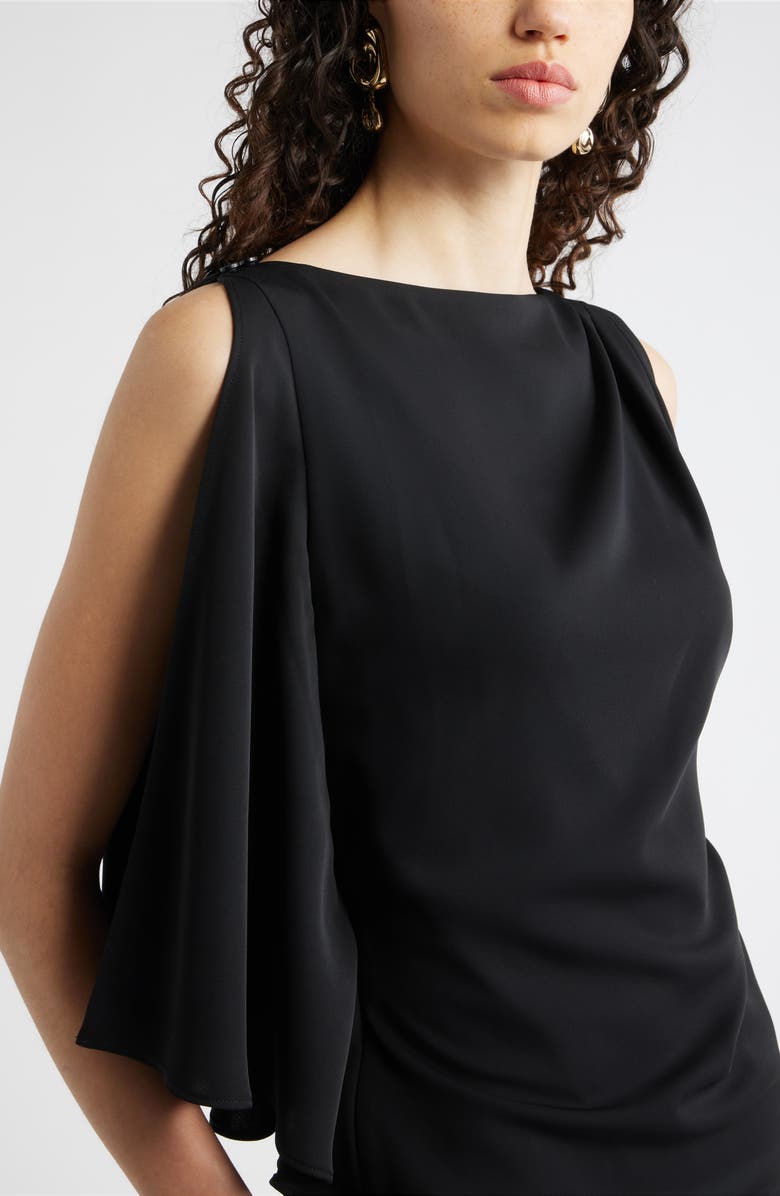 Nordstrom Single Split Sleeve Wool Blend Crepe Top, Alternate, color, Black