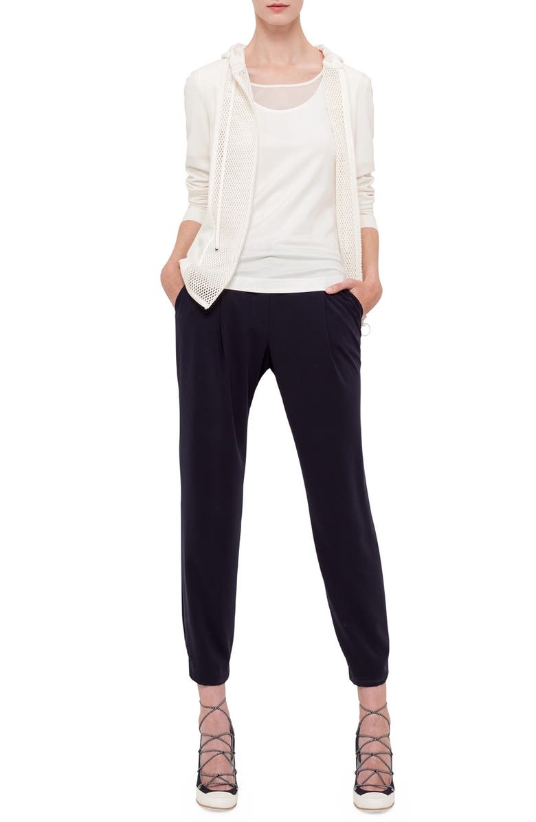 Akris punto Mesh Detail Full Zip Hoodie, Main, color, 