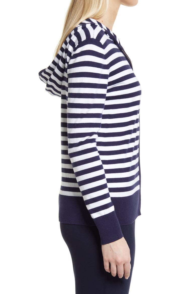 Zip Sweater Hoodie, Alternate, color, NAVY WHITE CHARM STRIPE