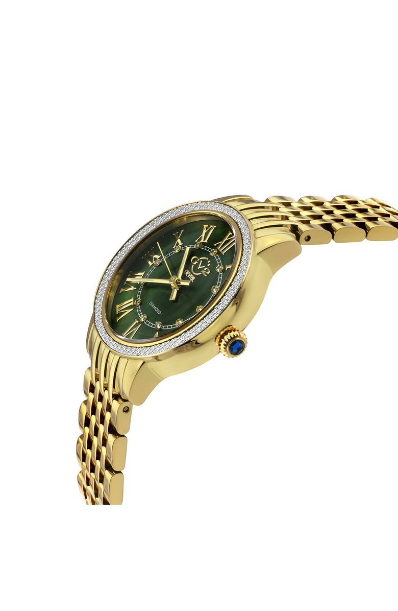 GV2 Astor III Diamond Swiss Bracelet Watch, 34mm - 0.06 ctw, Alternate, color, Gold