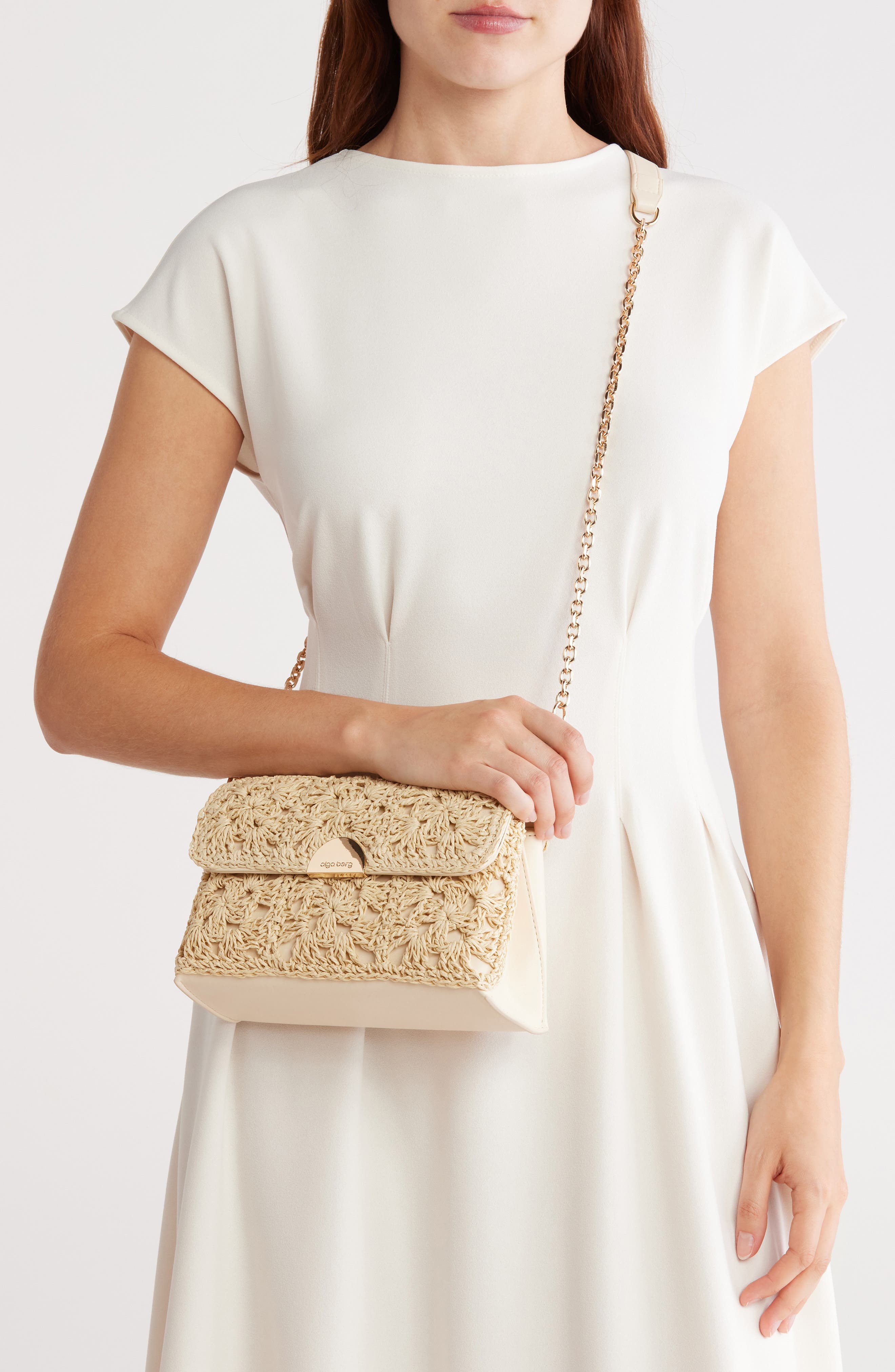 Olga Berg Millie Raffia Shoulder Bag, Alternate, color, 