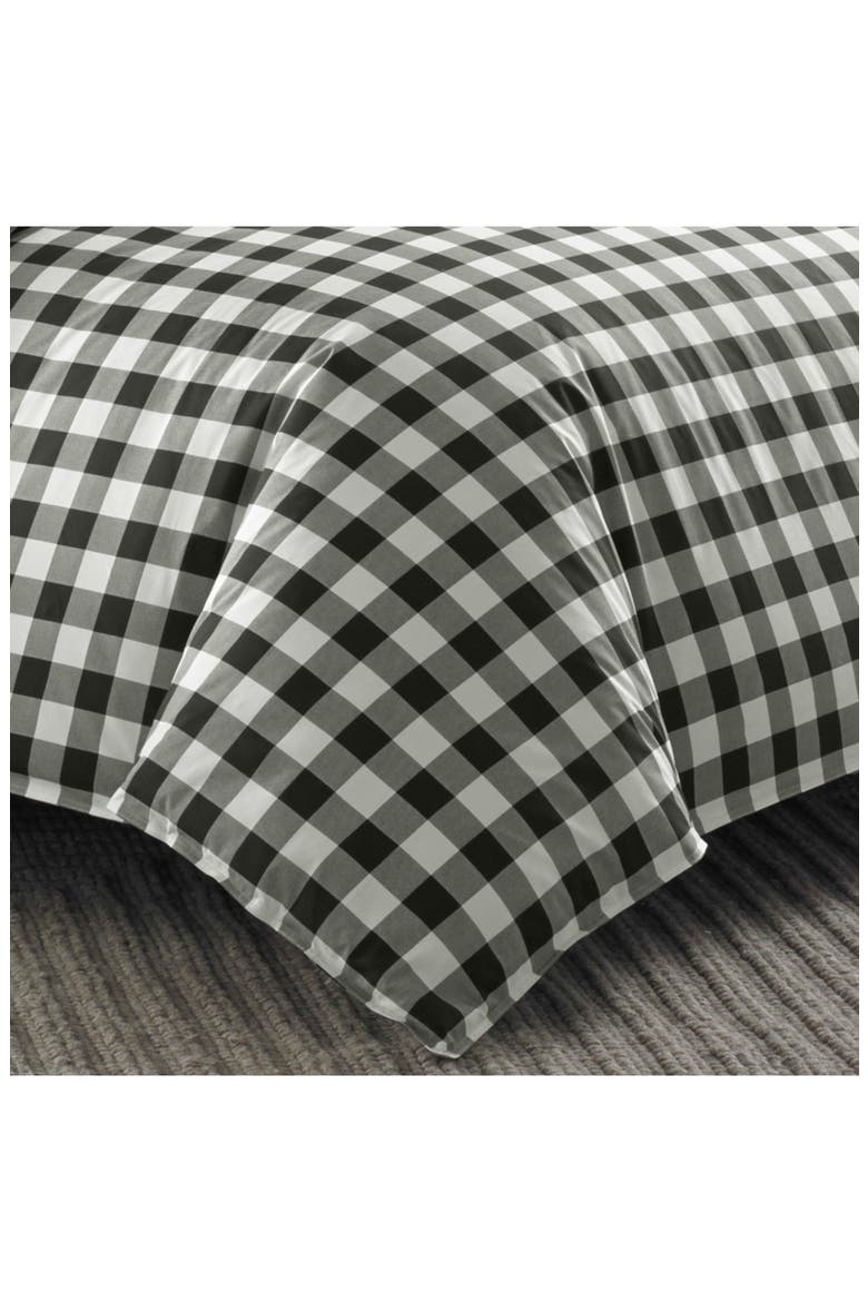 Mountain Plaid Cotton Duvet Cover Set, Alternate, color, BLACK/WHITE