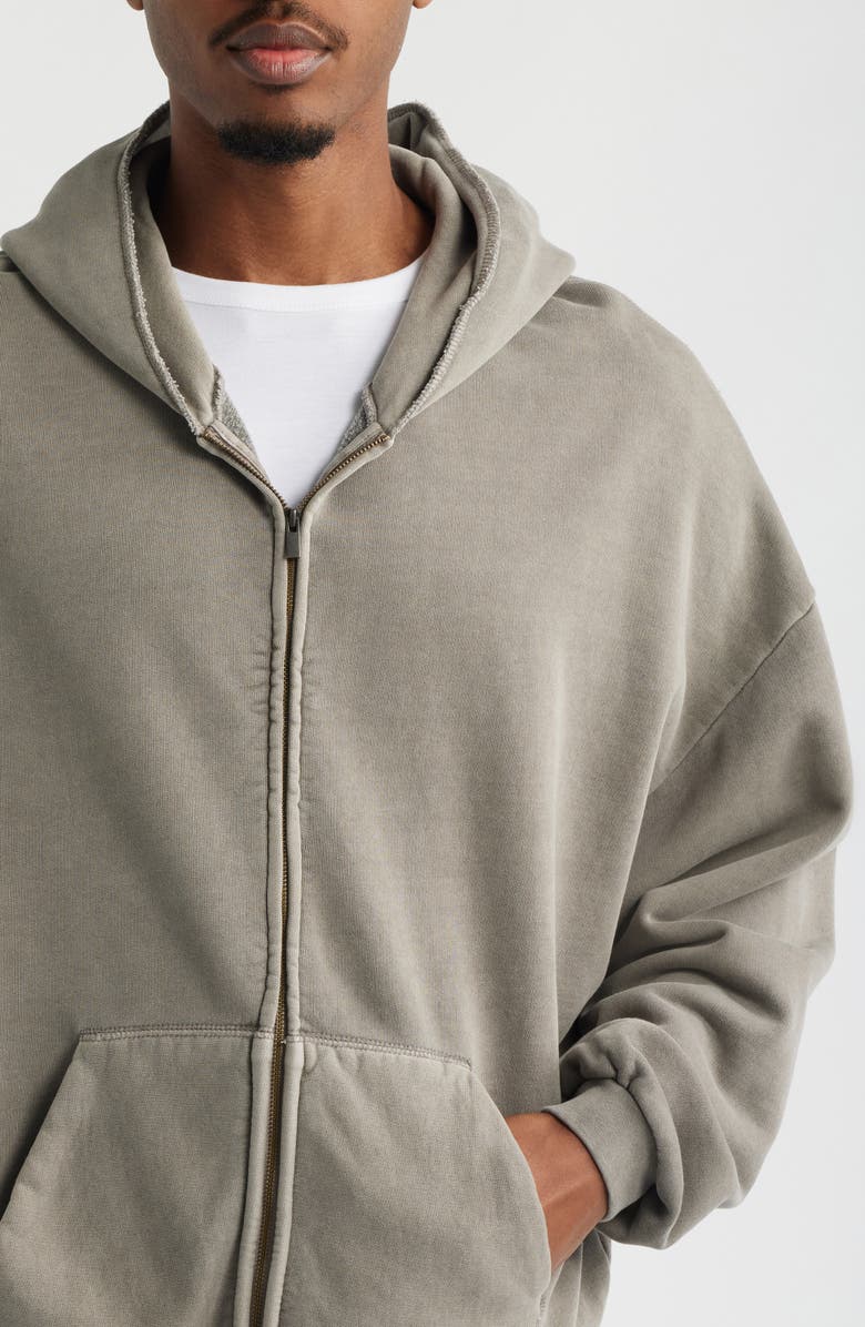 Fear of God Essentials '90s Graphic Zip Hoodie, Alternate, color, Washed Seal