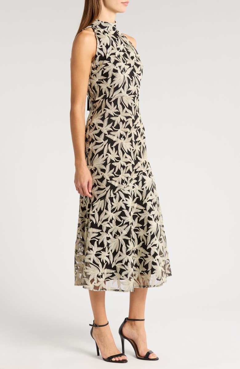 Sam Edelman Platinum Leafy Embroidered Maxi Dress, Alternate, color,