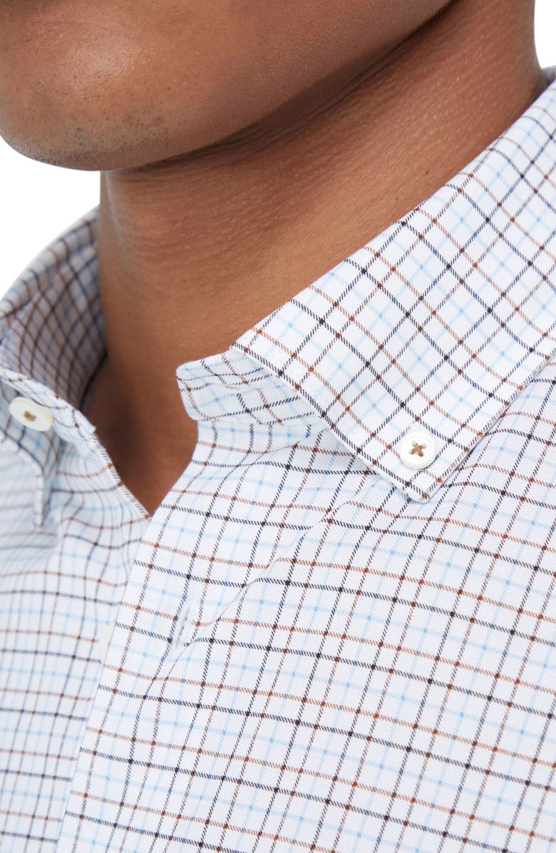 Bugatchi James OoohCotton<sup>®</sup> Tattersall Check Button-Down Shirt, Alternate, color, Mocha