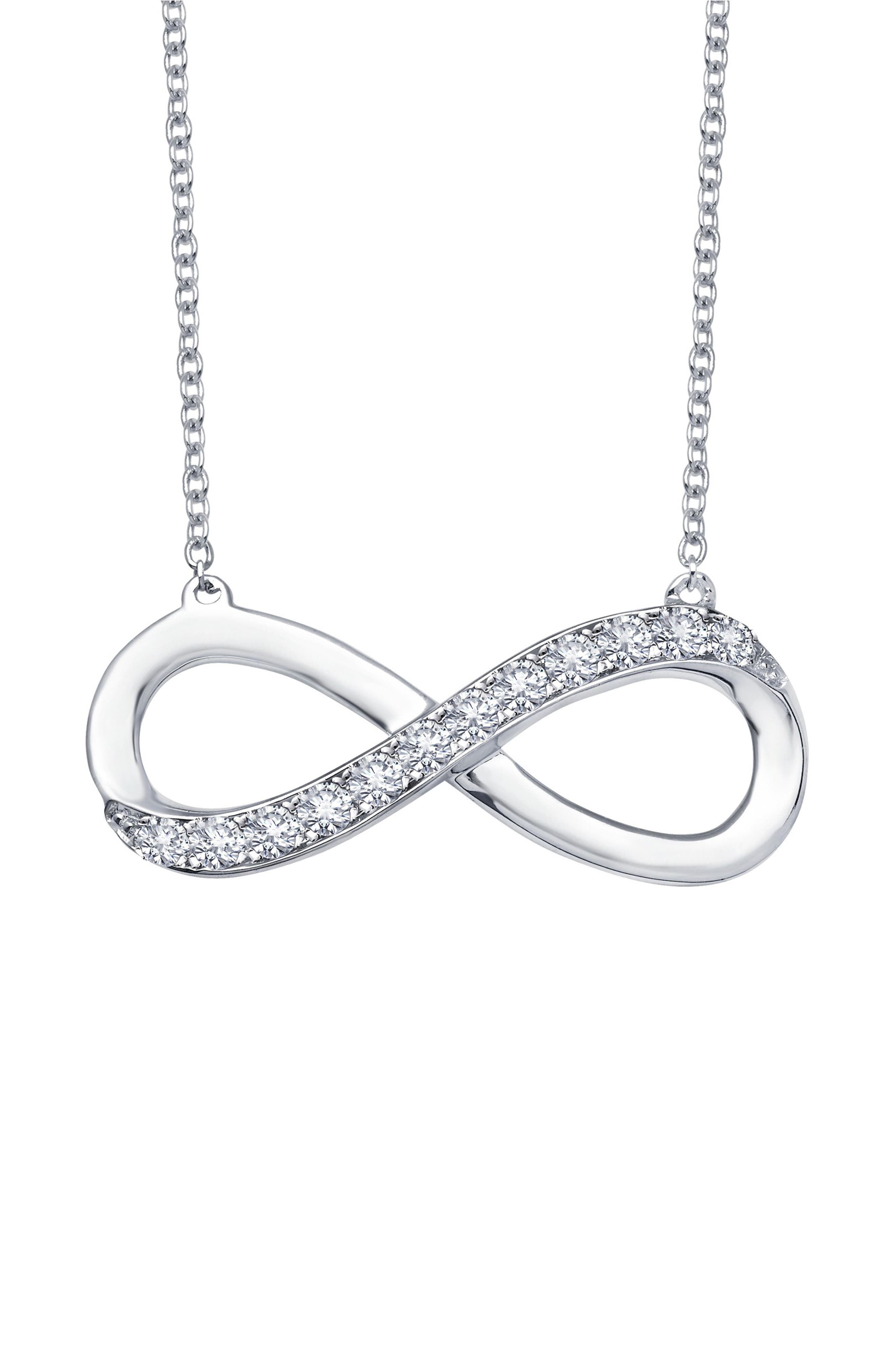 Simulated Diamond Small Infinity Pendant Necklace