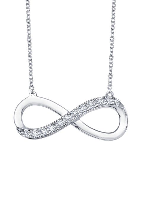 Simulated Diamond Small Infinity Pendant Necklace