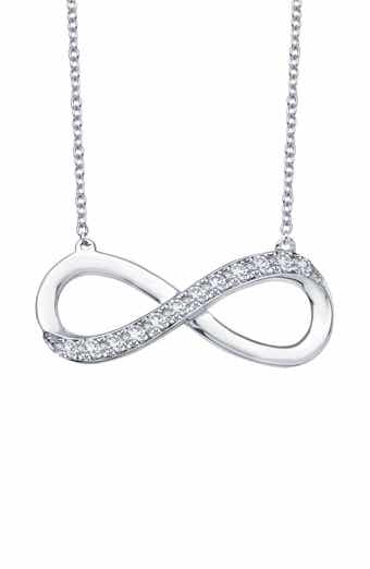 Simulated Diamond Small Infinity Pendant Necklace