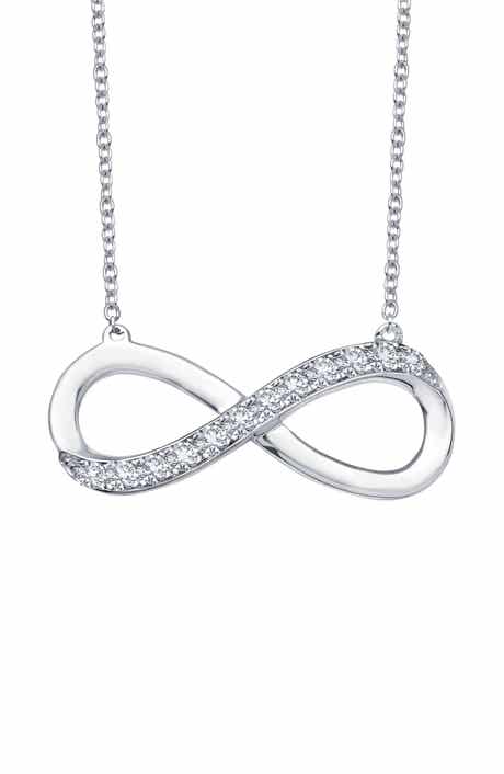 Simulated Diamond Small Infinity Pendant Necklace