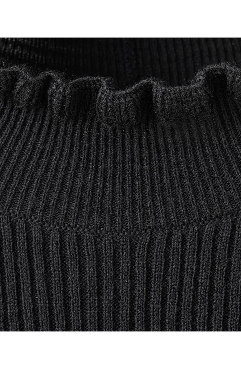 MANGO Scallop Mock Neck Sweater, Alternate, color, Black