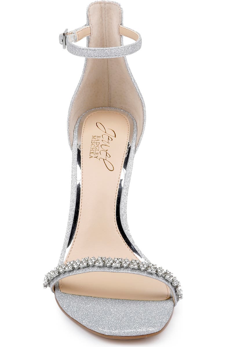 Jewel Badgley Mischka Adriane Jeweled Strap Sandal, Alternate, color, Silver