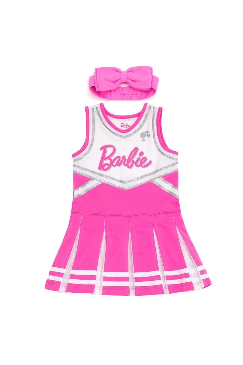 Cheerleader Dress and Headband Set, Main, color, Pink White