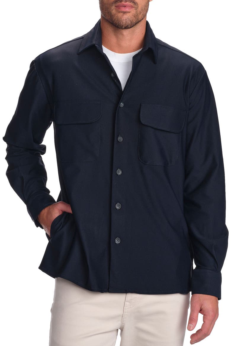 4-Way Stretch Performance Overshirt, Main, color, NAVY