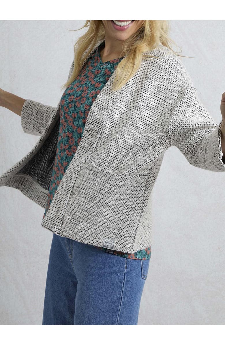 Weird Fish Santosh Cropped Macaroni Kimono Cardigan, Alternate, color, Ecru