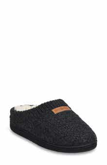Textured Knit Faux Shearling Lined Slipper