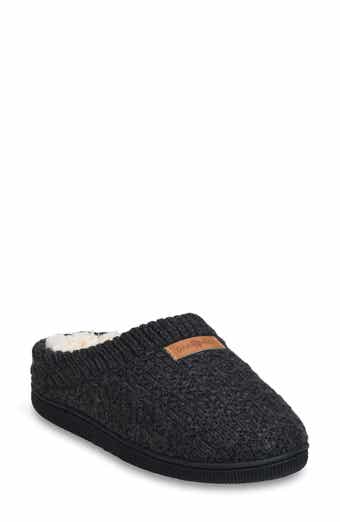 Textured Knit Faux Shearling Lined Slipper