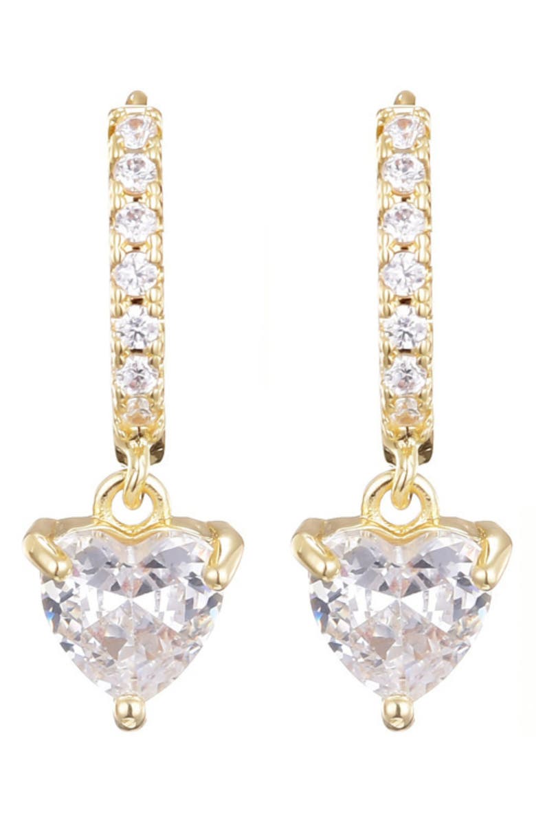 Adornia Heart Shape CZ Drop Earrings, Alternate, color, Gold