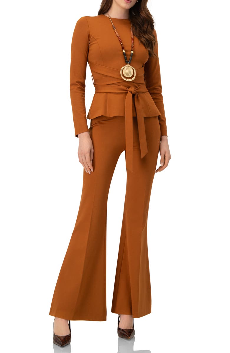 IVONNE Flared Trousers with Wide Waistband, Alternate, color,