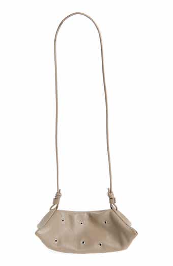 Mini Origami Snakeskin Embossed Leather East/West Crossbody Bag