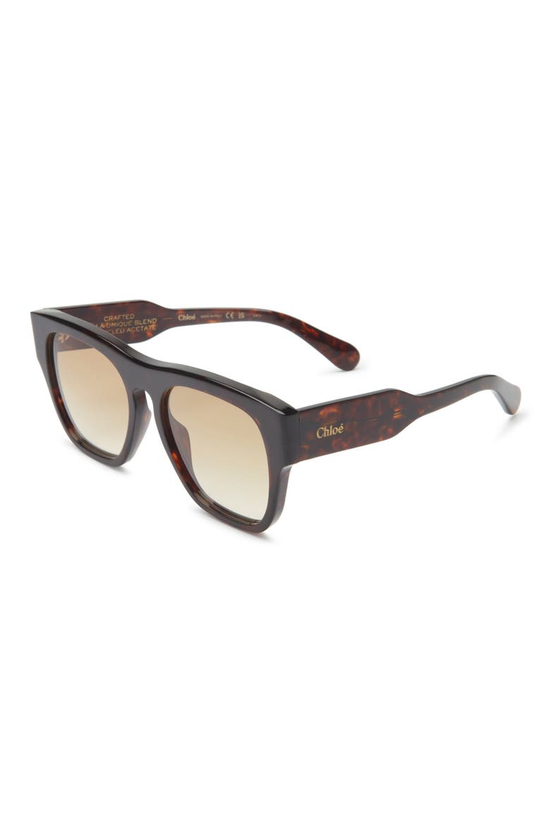 55mm Square Sunglasses, Alternate, color, HAVANA HAVANA BROWN