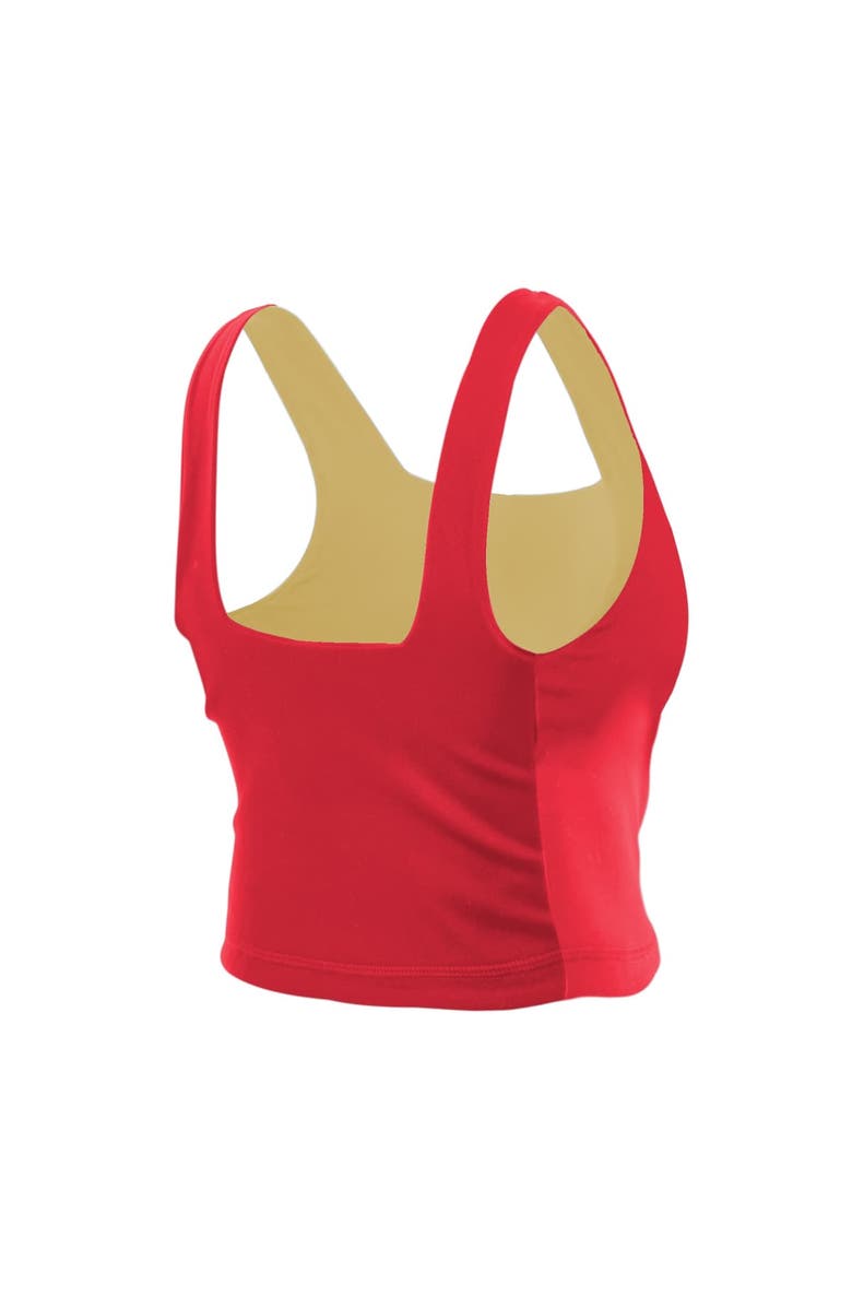 New Era Women's New Era Scarlet/Black San Francisco 49ers Reversible Cropped Sport Classics Tank Top, Alternate, color,