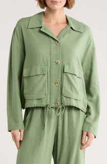 Caslon® Linen Blend Utility Jacket