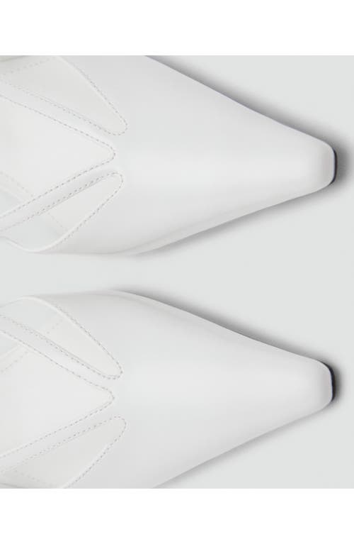 Mango Slingback Kitten Heel Pump In White