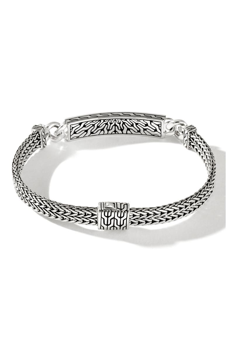 Classic Chain Hammered ID Bracelet, Alternate, color, SILVER