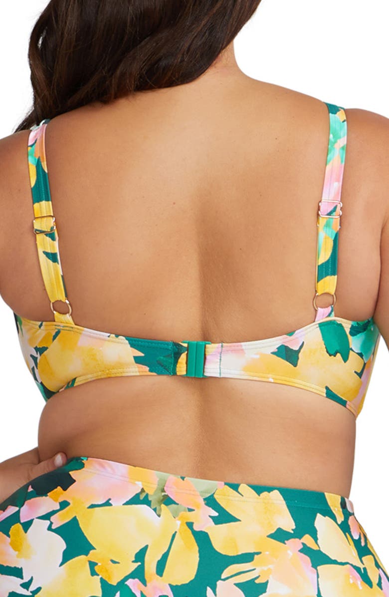 Artesands Delacroix Floral Print Bikini Top, Alternate, color, Green