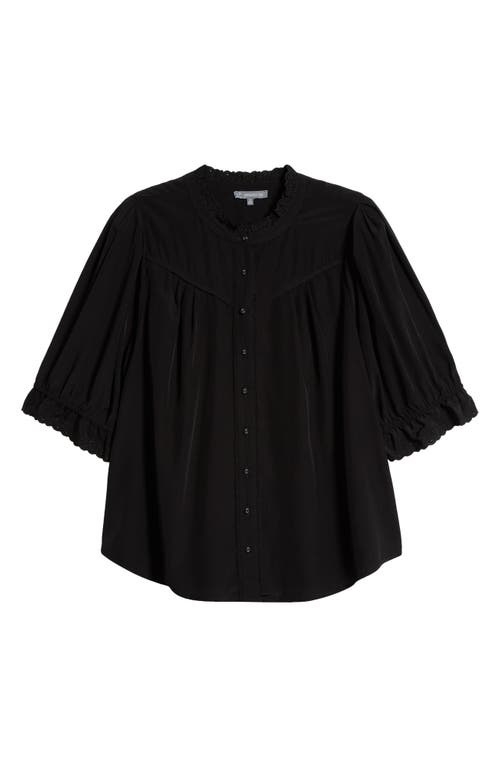 Wit & Wisdom Eyelet Peasant Blouse In Black
