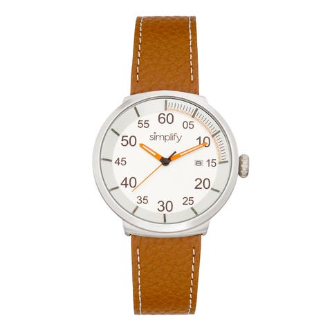 The 7100 Leather-Band Watch w/Date