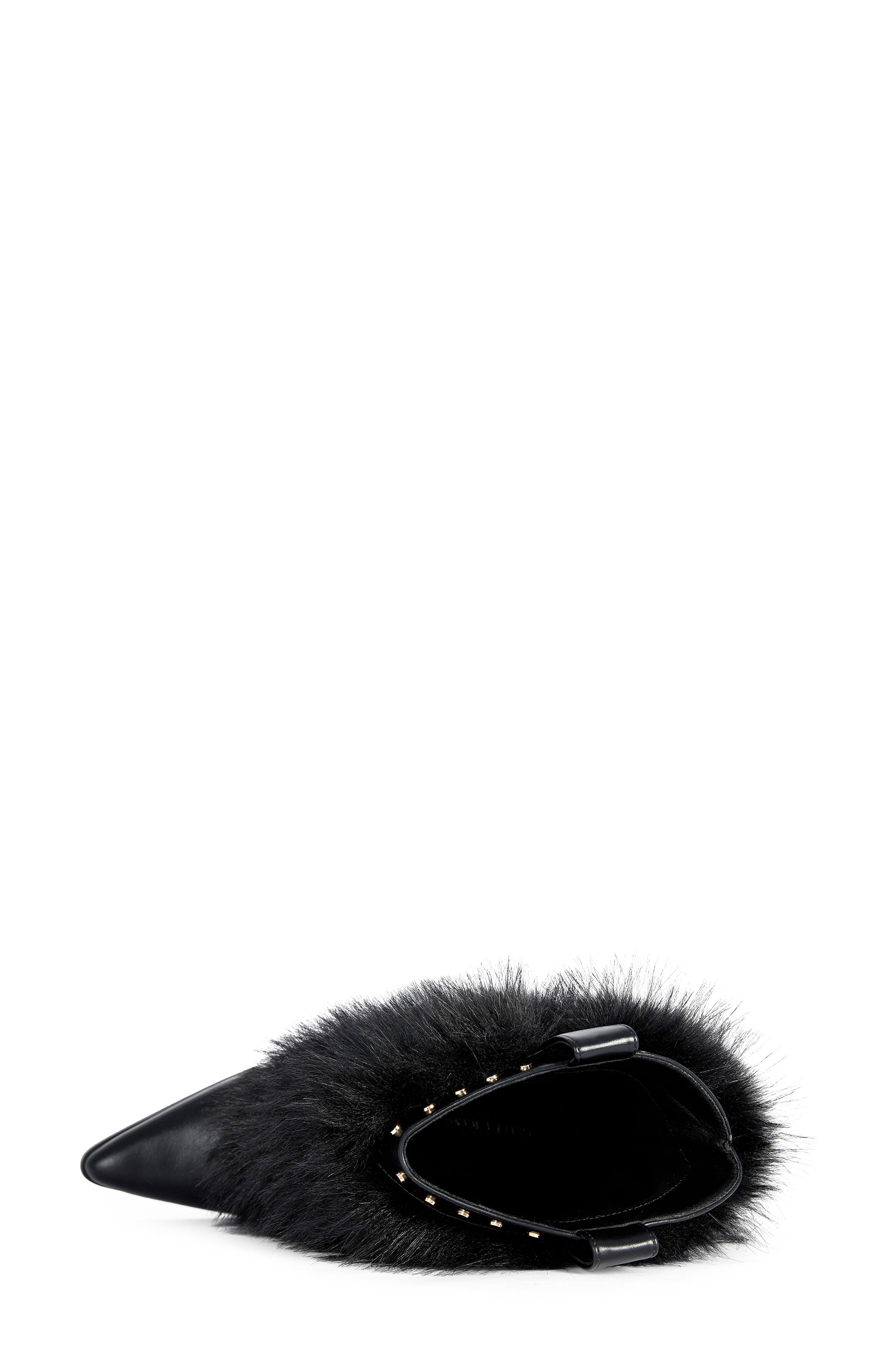 Violetta Faux Fur Western Boot, Alternate, color, BLACK