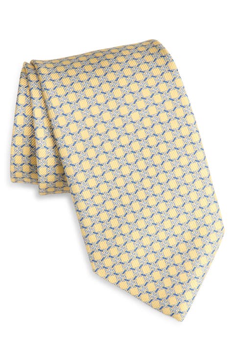 Link Pattern Silk Twill Tie