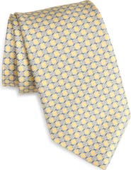 David Donahue Link Pattern Silk Twill Tie