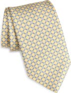David Donahue Link Pattern Silk Twill Tie