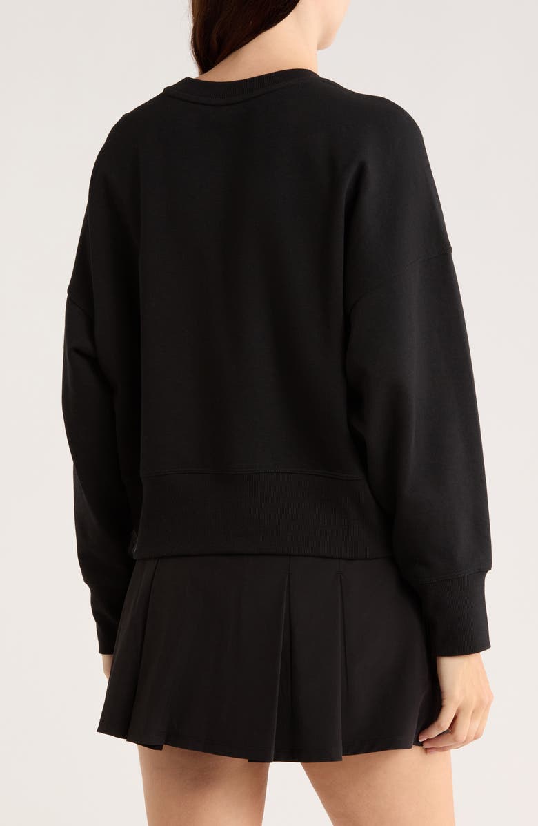 CALVIN KLEIN PERFORMANCE Triple Logo Cotton Blend Sweatshirt, Alternate, color, Black / White