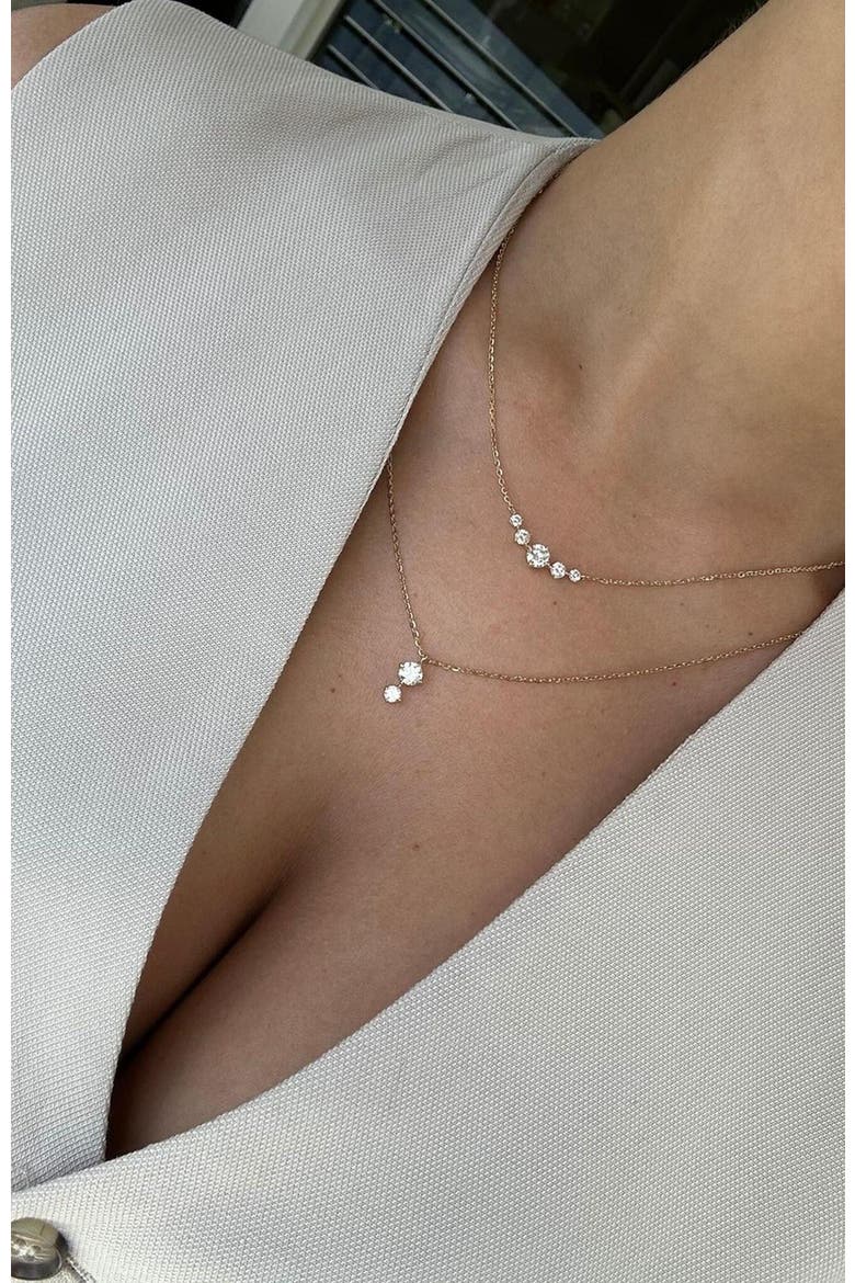 Starlight Layered Lab Diamond Necklace in 14K, Alternate, color, Yellow Gold