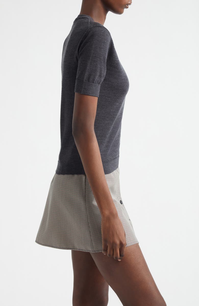 Courrèges AC Logo Merino Wool Sweater, Alternate, color, Carbon