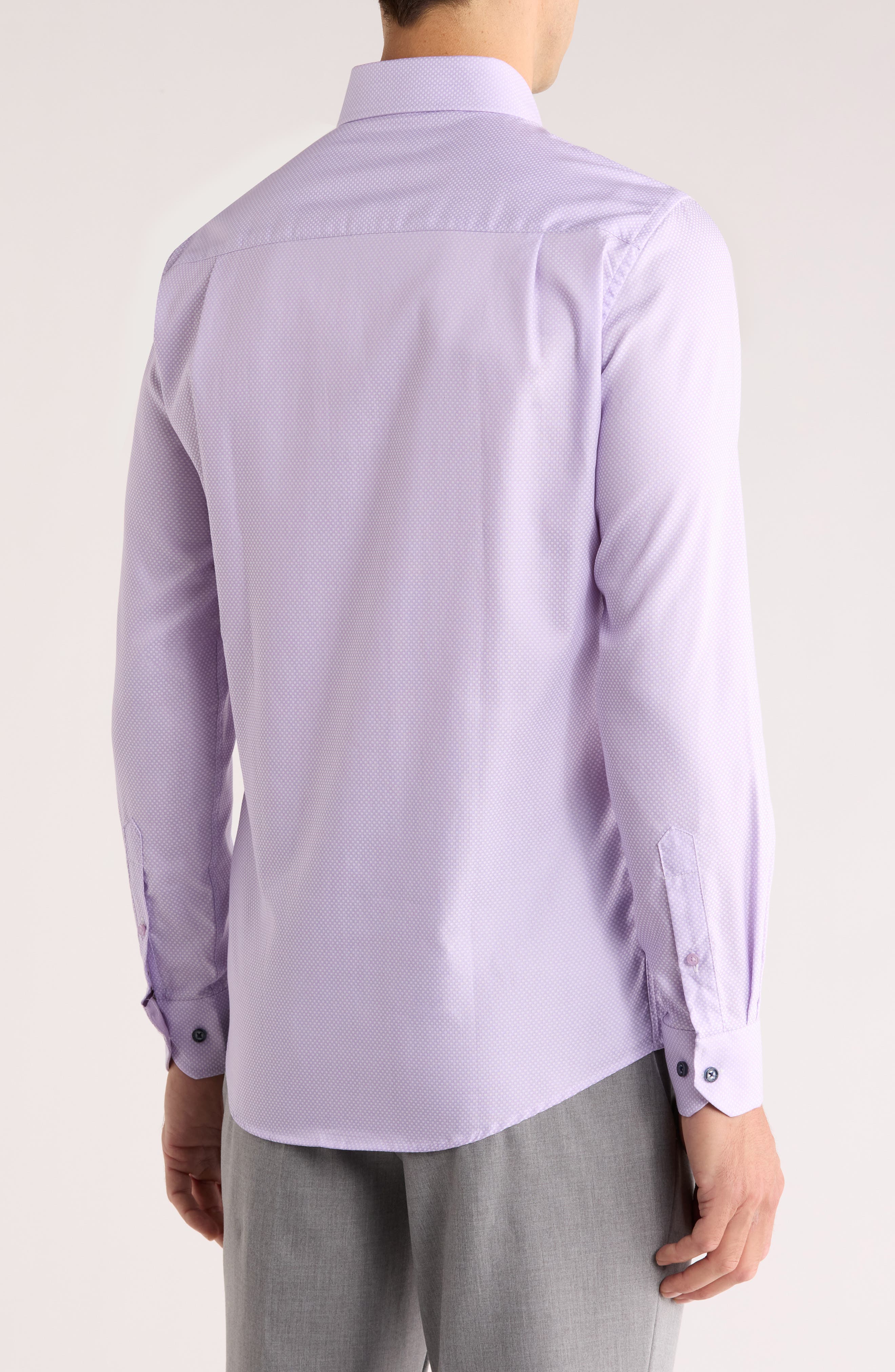 Solid Textured Slim Fit Dress Shirt - image 2