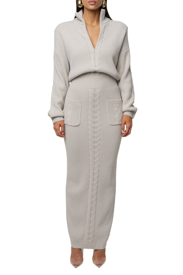 Cozy Intentions Ribbed Dress, Main, color, Stone