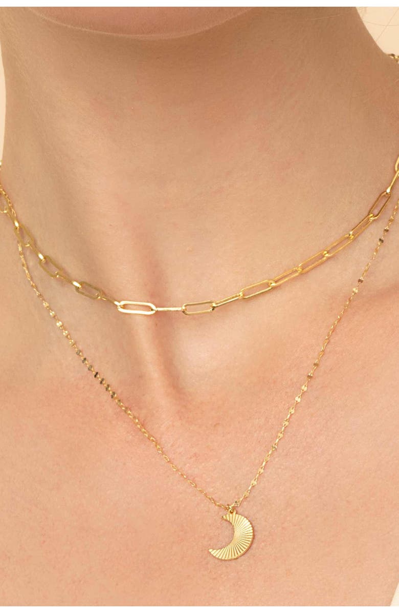 Oradina 14K Gold Venice Link Choker, Alternate, color, White Gold