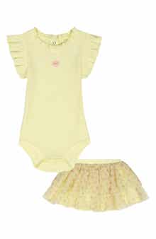 Juicy Couture Ruffle Bodysuit & Mesh Skirt Set