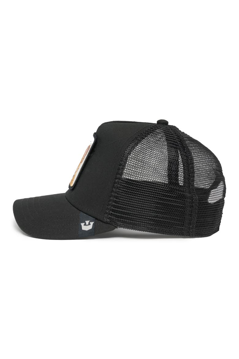 The French Frenchie Dog Patch Snapback Trucker Hat, Alternate, color, BLACK