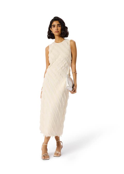 Fringe Textured Midi Dress